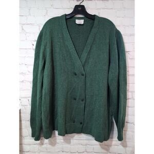 Marina Rinaldi Voyage Green Double Breasted Cardigan Wool Yak Blend 2X Italy